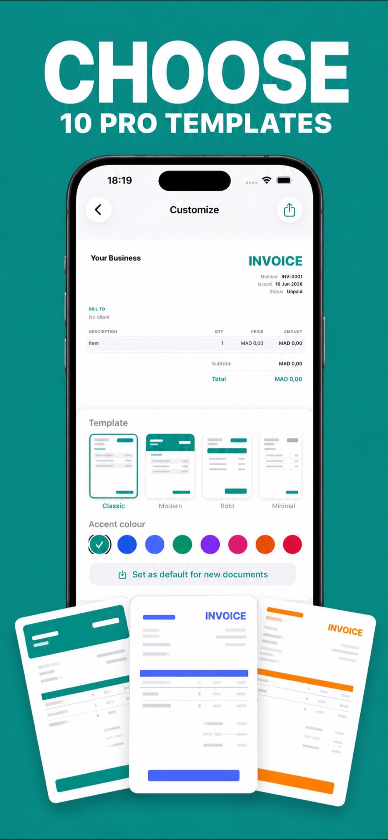 GoInvoice screen